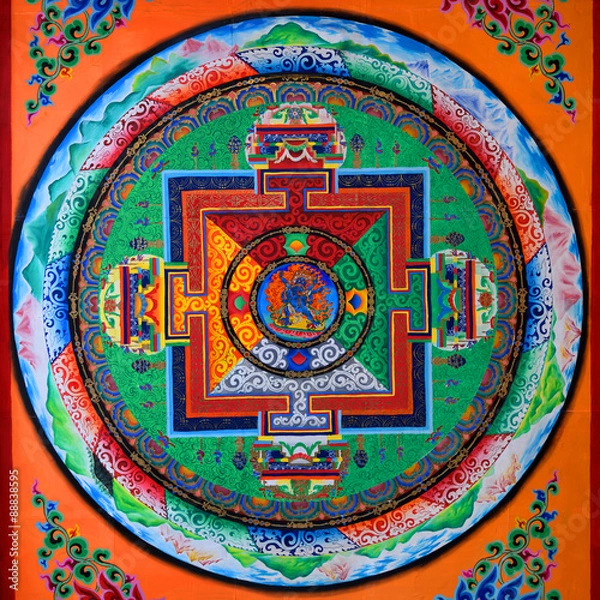 Obraz buddhist fresco, tibetan art of mural