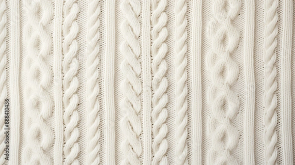 Obraz Detailed Cream Cable Knit Pattern with Thick Braids and Twists