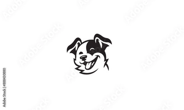 Obraz dog logo black simple flat icon on white background