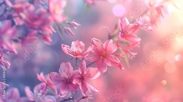 Fototapeta Background pattern with colorful flowers