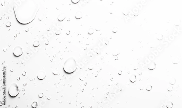 Fototapeta clean and minimalistic water droplets, isolated on a transparent background