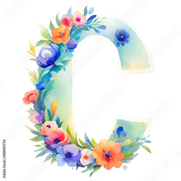 Obraz letter c frame with flowers