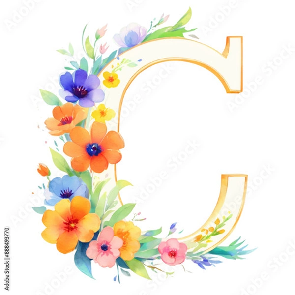 Obraz letter c frame with flowers