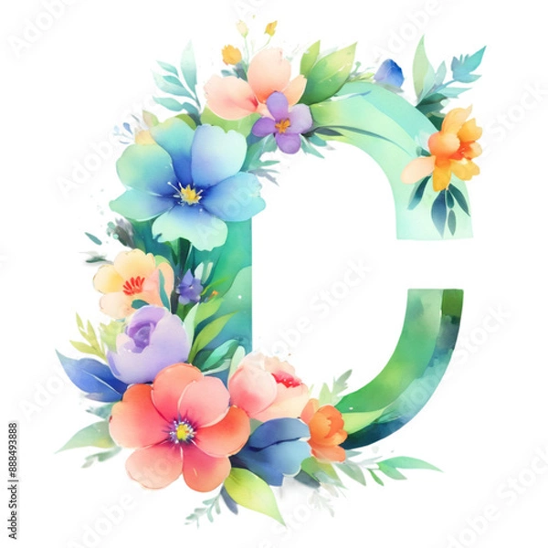 Obraz letter c frame with flowers