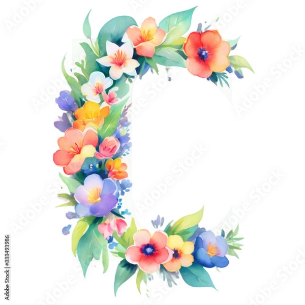Obraz letter c frame with flowers