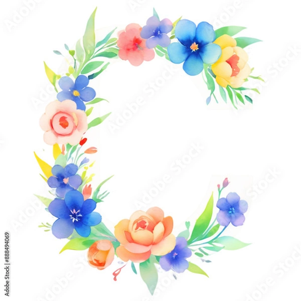 Obraz letter c frame with flowers