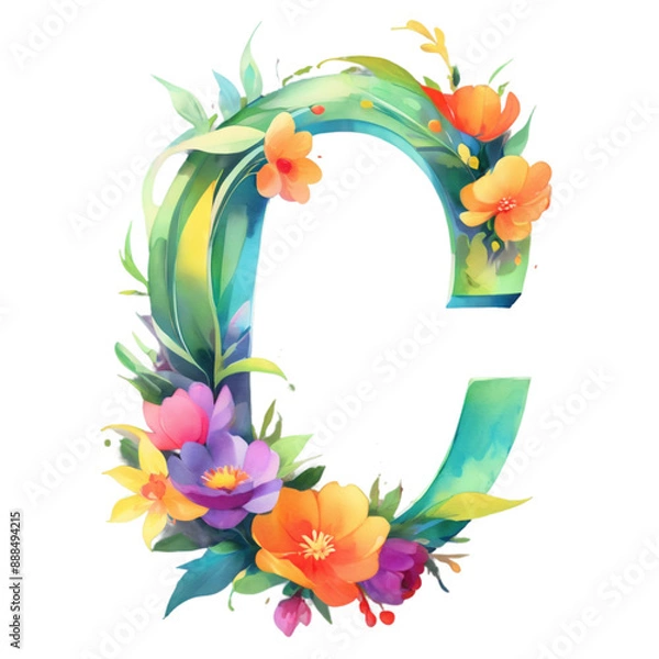 Obraz letter c frame with flowers