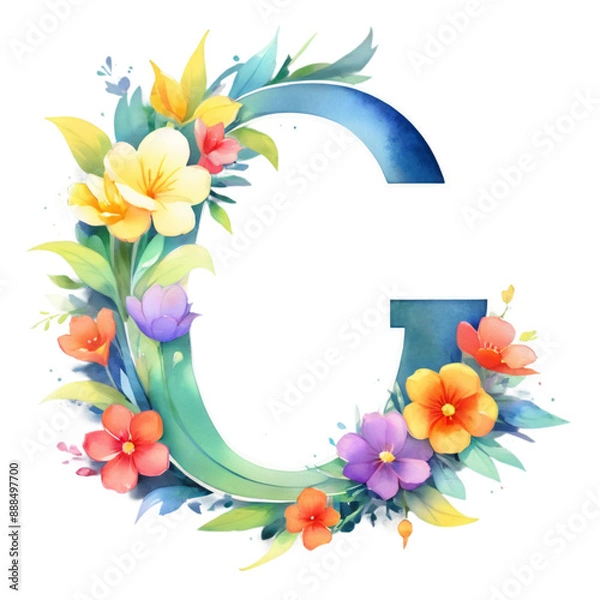 Obraz letter g frame with flowers