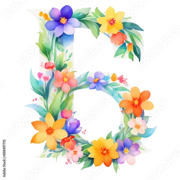 Obraz letter g frame with flowers