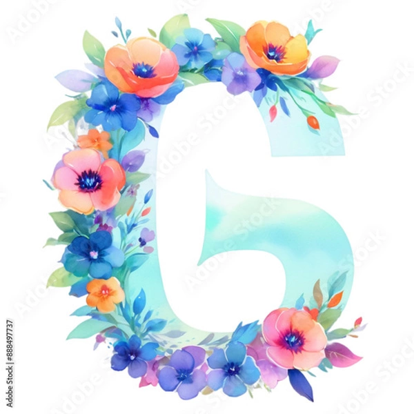 Obraz letter g frame with flowers