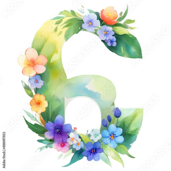 Obraz letter g frame with flowers