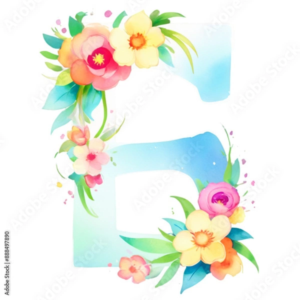 Obraz letter g frame with flowers