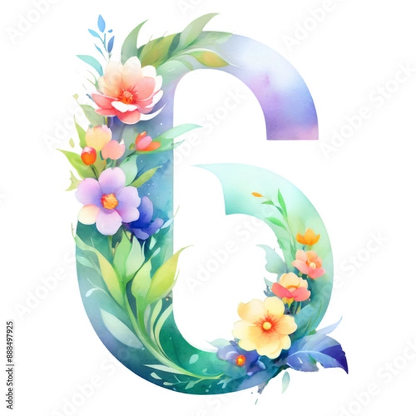 Obraz letter g frame with flowers