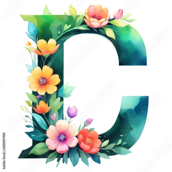 Obraz letter g frame with flowers