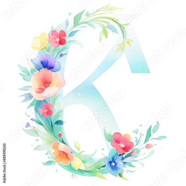 Obraz letter k frame with flowers
