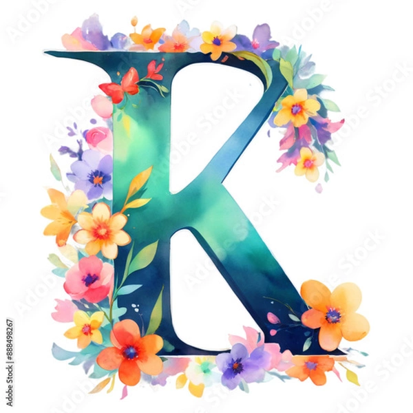Obraz letter k frame with flowers