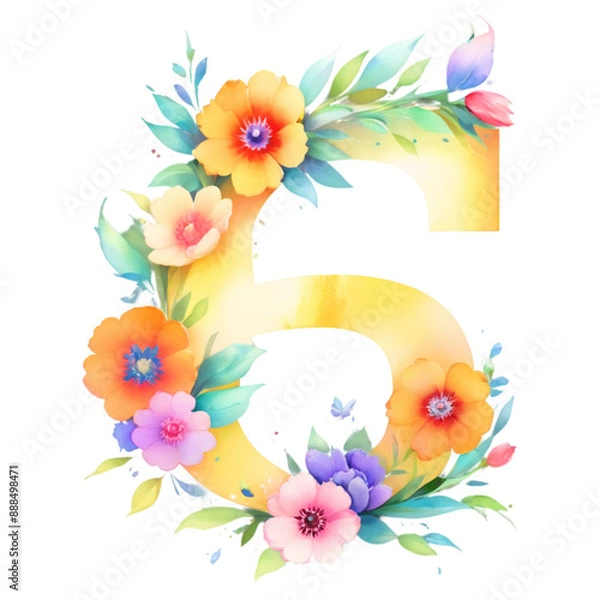 Obraz letter k frame with flowers