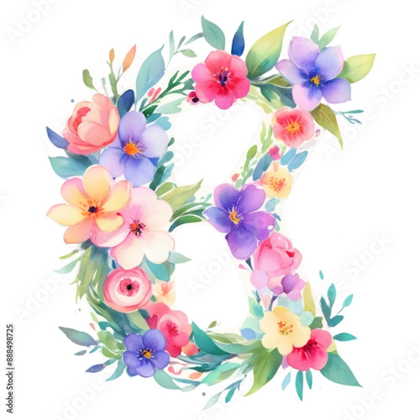 Obraz letter k frame with flowers