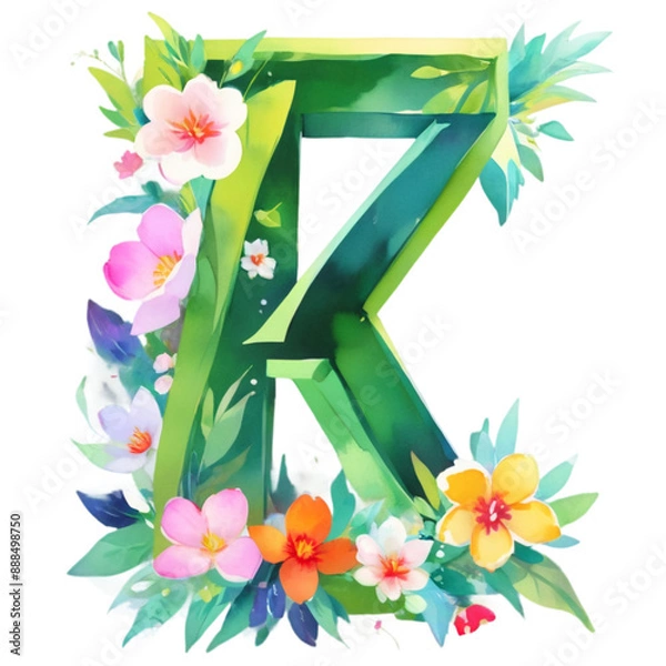 Obraz letter k frame with flowers