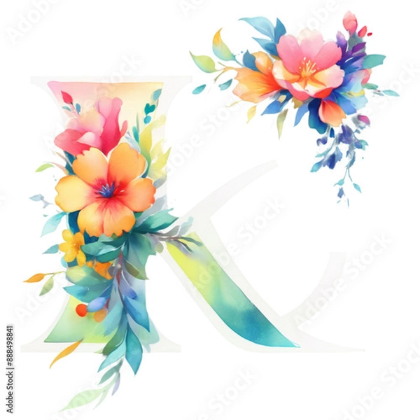 Obraz letter k frame with flowers