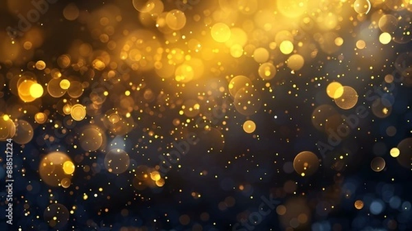 Fototapeta Bokeh light effect background with gold dust