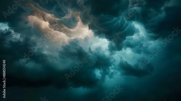 Obraz Dark sky cloud background - Slow motion epic storm