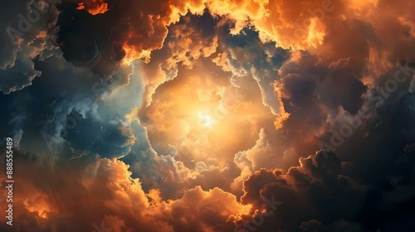 Obraz Celestial portal amidst heavenly clouds