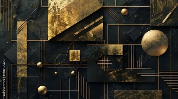 Fototapeta Gold geometric set design