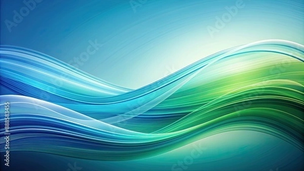 Fototapeta Abstract wave background in shades of blue and green, ocean, water, sea, motion, flowing, backdrop, pattern, texture, marine