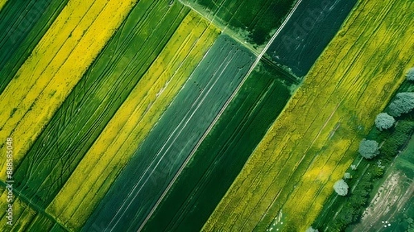 Obraz Aerial view of landscape with geometric texture