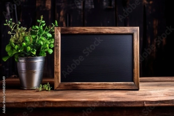 Fototapeta the AI Image Generator, Modern cafe interior with empty vintage blackboard