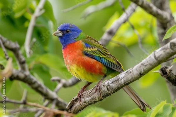 Obraz A Colorful Bird Perched on a Branch
