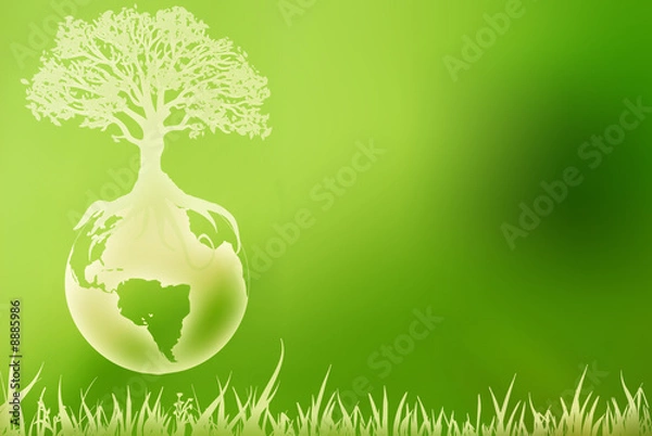 Fototapeta amis de la terre bio vert