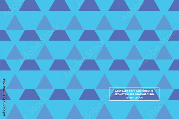 Obraz Triangle Shapes Blue and Light Blue Colors Geometric Pattern Abstract Pattern Seamless Pattern