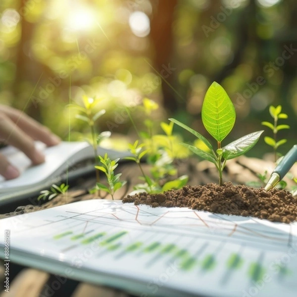 Fototapeta Sustainable Development Analytics and ESG Reporting Tools for Green Business Planning and Corporate Responsibility Enhancement