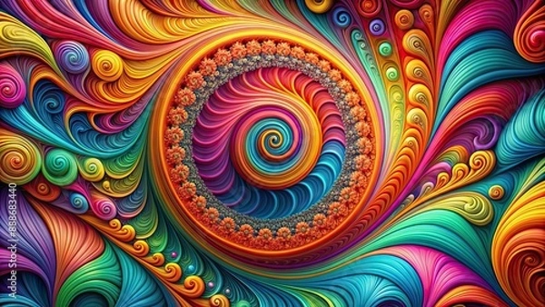 Obraz Abstract background with swirling colorful patterns and shapes, abstract, background, design, artistic, texture, vibrant