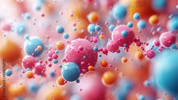 Fototapeta Abstract Colorful Spheres Floating in Space