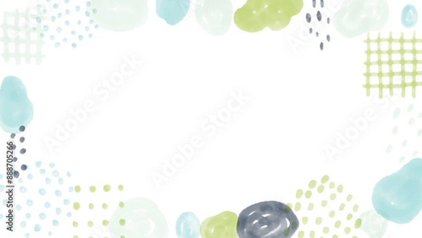 Obraz 手描き爽やかな色合いの水彩フレーム