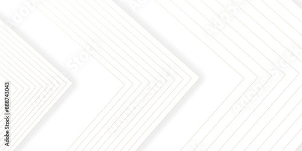 Fototapeta Modern minimal and clean white gold background with realistic line wave geometric circle shape, abstract white and gold colors with lines pattern texture computer geometric digital connection design .