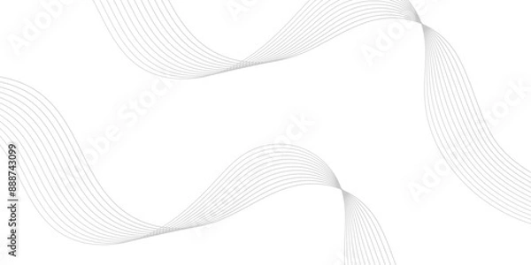 Fototapeta Abstract wave blend lines on transparent background. Design for banner, wallpaper, background and many more. Undulate Grey Wave Swirl, frequency sound wave, twisted curve lines with blend effect.