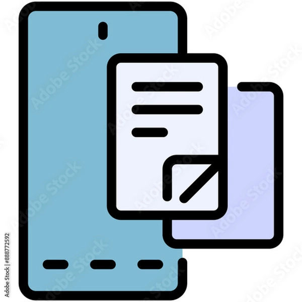 Obraz mobile office filled line icon