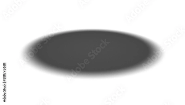 Fototapeta Realistic round oval shadow with soft edges. Gray round and oval shadow isolated on transparent background. Template shadow soft, Vector.