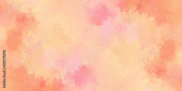 Fototapeta Abstract watercolor background .watercolor background with pink and yellow color. Fantasy light red, pink shades watercolor background. subtle watercolor pink yellow gradient illustration.	