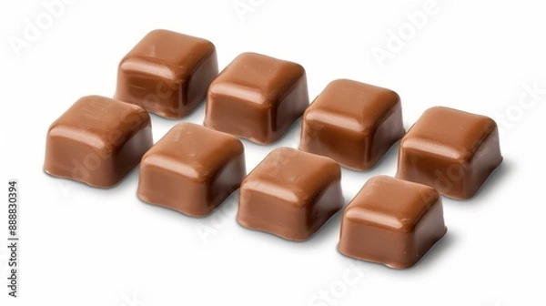 Obraz Detailed 3D render of milk chocolate candies perfect for confectionery advertising.