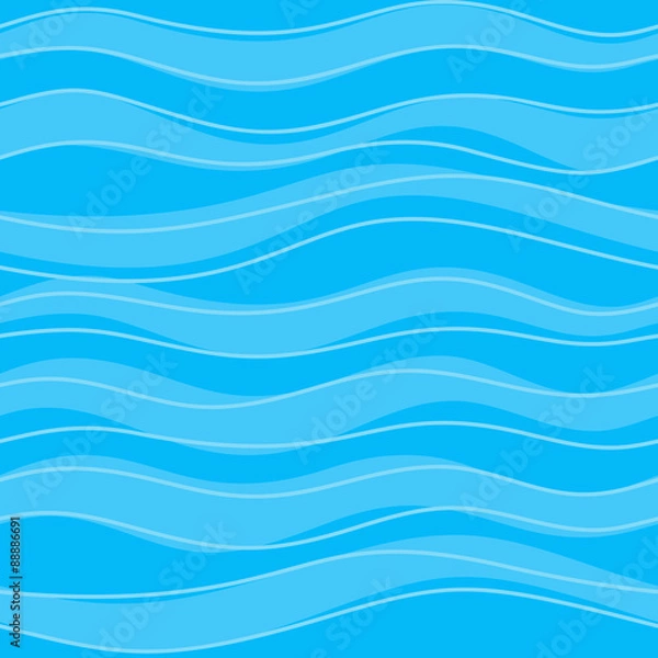 Fototapeta Seamless pattern with calm waves in blue colours