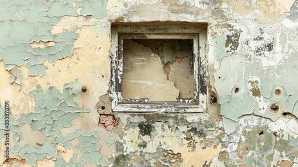 Fototapeta Damage to aged building wall