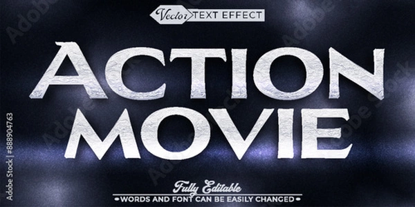 Fototapeta Dark Cinematic Action Movie Vector Editable Text Effect Template