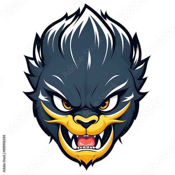 Obraz Head mascot logo design, for t-shirts or stickers 