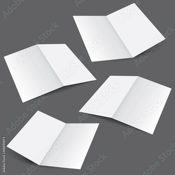 Obraz Blank two fold template in four different views