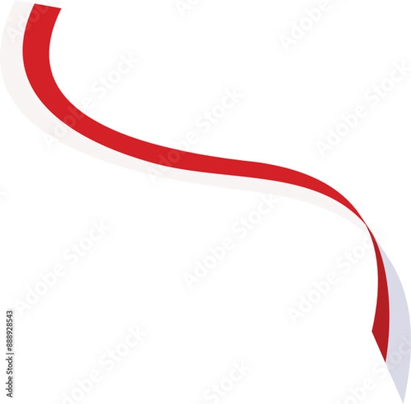 Obraz Red And White Flag Ribbon